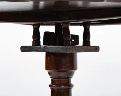 An 18th Century Mahogany Pie Crust Birdcage Tilt Turn Table