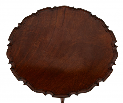 An 18th Century Mahogany Pie Crust Birdcage Tilt Turn Table