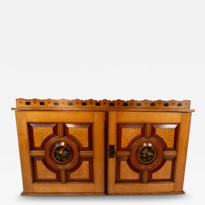 An Aesthetic Movement Ash Fiddle Back Wall Cabinet