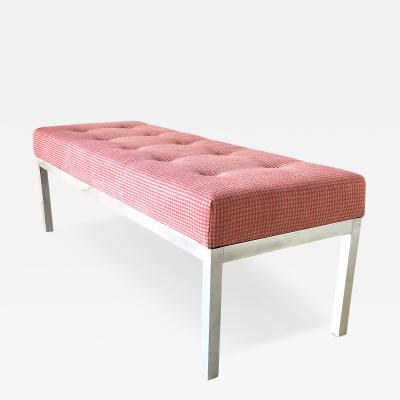 An Aluminium Framed Upholstered Stool 1960s