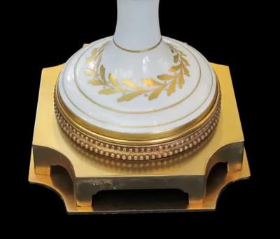 An American Blanc de Chine Porcelain Lamp labled Marbro Lamp Co Los Angeles