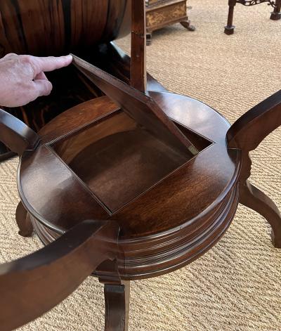 An Anglo Indian Circular Inlaid Game Table with Hinged Flip Top