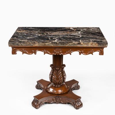 An Anglo Indian mahogany table with Nero portoro marble top White Co Calcutta