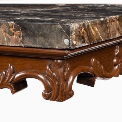 An Anglo Indian mahogany table with Nero portoro marble top White Co Calcutta