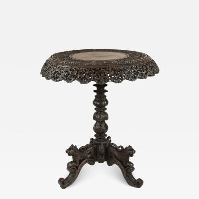 An Anglo Indian padouk tripod side table