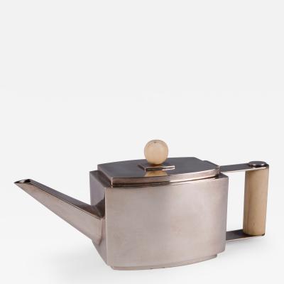 An Art Deco Bone Mounted Silver Teapot German ca 1920