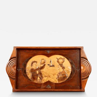An Art Deco Very Stylish Carved Wooden Tray