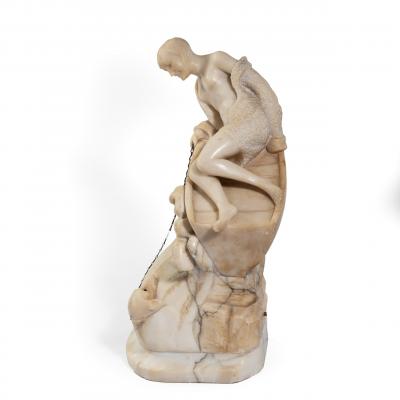 An Art Deco alabaster carving