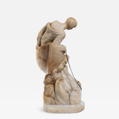 An Art Deco alabaster carving