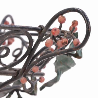 An Art Nouveau style iron plant stand C 1950 