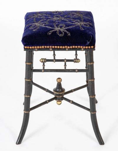 An Arts Crafts Faux Ebonized Stool