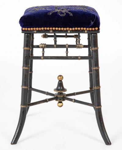 An Arts Crafts Faux Ebonized Stool