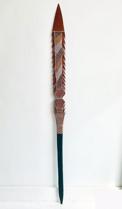 An Australian Aboriginal Carved and Pained Spear from Melville Island