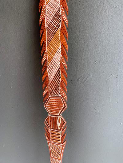 An Australian Aboriginal Carved and Pained Spear from Melville Island