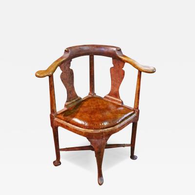 An Early 18th Century Swedish Queen Anne Polychrome Corner Chair