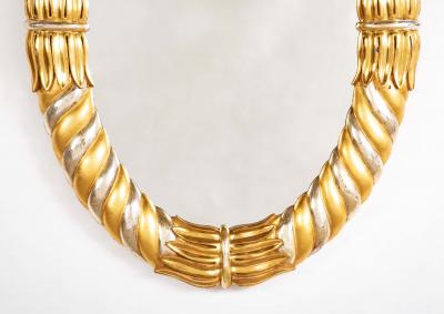 An Early 19th Century Gold Silver Gilt Oval Neo Classic Mirror