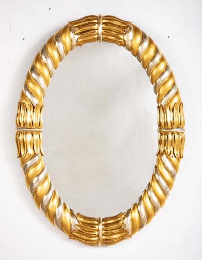 An Early 19th Century Gold Silver Gilt Oval Neo Classic Mirror