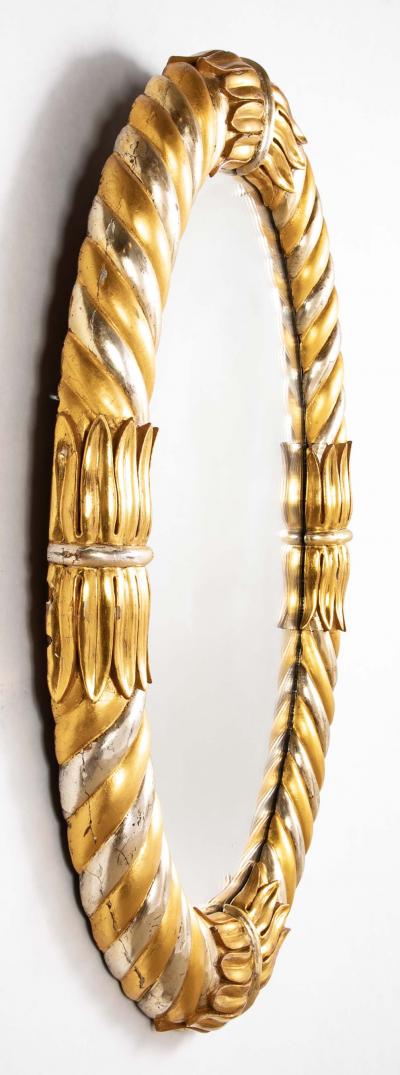 An Early 19th Century Gold Silver Gilt Oval Neo Classic Mirror