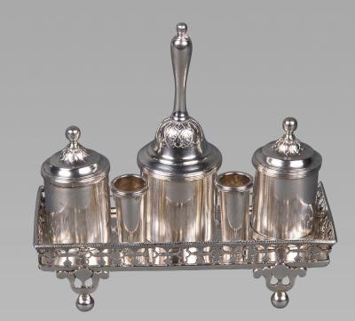 An Early 19th Century Portuguese Silver Desk Inkstand