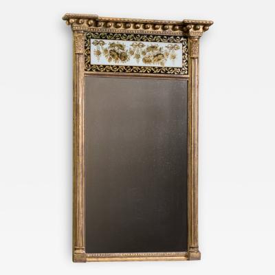An Early 19th Century Regency Period glomis Gilt And Painted Pier Mirror