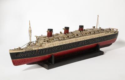 An Early Hand Made Wood Model of the RMS Queen Mary