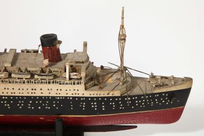 An Early Hand Made Wood Model of the RMS Queen Mary