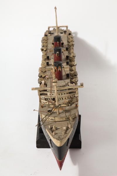An Early Hand Made Wood Model of the RMS Queen Mary