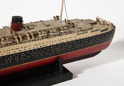 An Early Hand Made Wood Model of the RMS Queen Mary