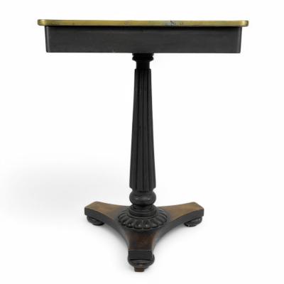 An Early to Mid Victorian Mahogany Satinwood Top Pedestal Occasional Table