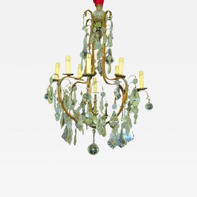 An Elegant 19th Century Italian Cut Crystal Eight Light Chandelier