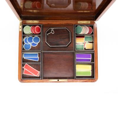 An Elegant French Games Token Box In Rare Kingwood French Circa 1860 1880 