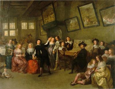 An Elegant Musical Party in an Interior attributed to Gillis van Tilborgh
