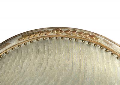 An Elegant Pair Italian Empire Pale green Painted and Parcel gilt Armchairs