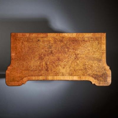 An Elegant and Rare George II Pollard Oak and Walnut Card Table Circa 1740