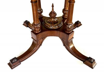 An English Burr Walnut and Marquetry Tilt top Breakfast Center Table