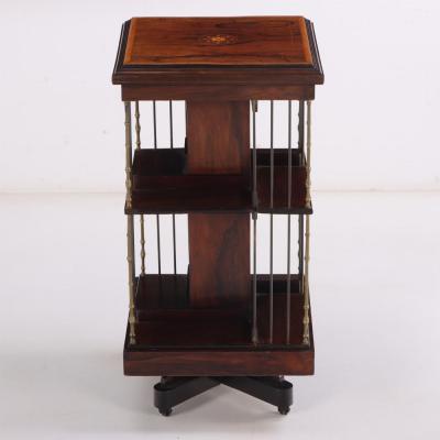 An English rosewood revolving bookcase C 1890