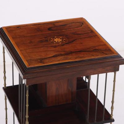 An English rosewood revolving bookcase C 1890