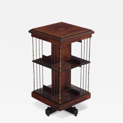 An English rosewood revolving bookcase C 1890 