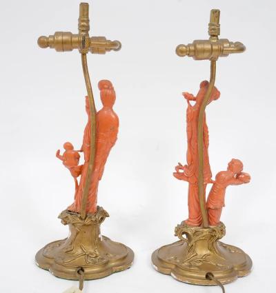 An Exceptional Edward I Farmer Jade and Coral Clock Garniture with Lamps