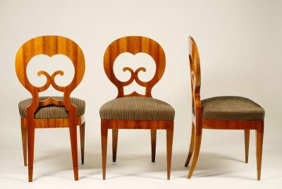 An Exceptional Set of Four Biedermeier Side Chairs