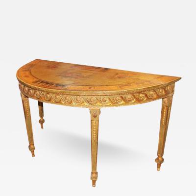 An Exquisite 18th Century Continental Demilune Console