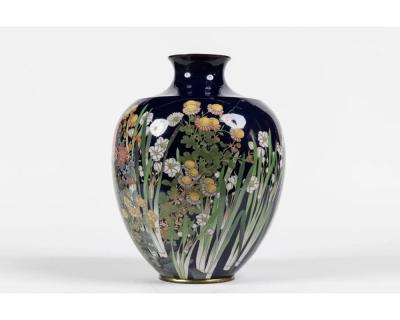 An Exquisite Quality Meiji Period Japanese Cloisonne Enamel Bud Vase