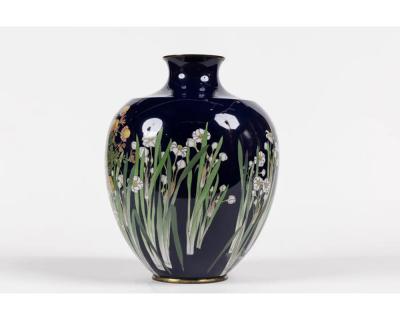 An Exquisite Quality Meiji Period Japanese Cloisonne Enamel Bud Vase
