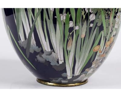An Exquisite Quality Meiji Period Japanese Cloisonne Enamel Bud Vase
