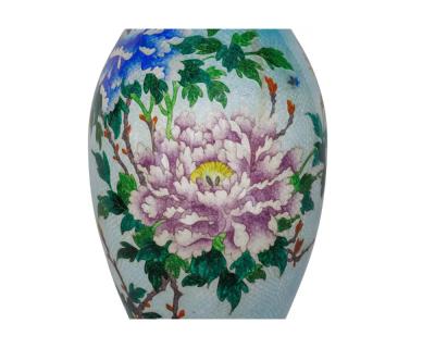 An Exquisite and Large Pair of Meiji Japanese Ginbari Cloisonne Enamel Vases