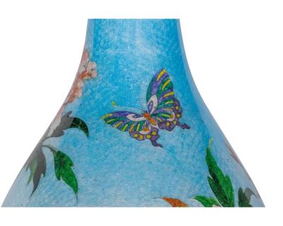 An Exquisite and Large Pair of Meiji Japanese Ginbari Cloisonne Enamel Vases