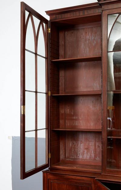 An Extraordinary George III Triple Breakfront Mahogany Glazed Cabinet