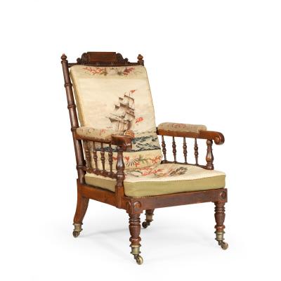 An HMS Bellerophon oak armchair 1805