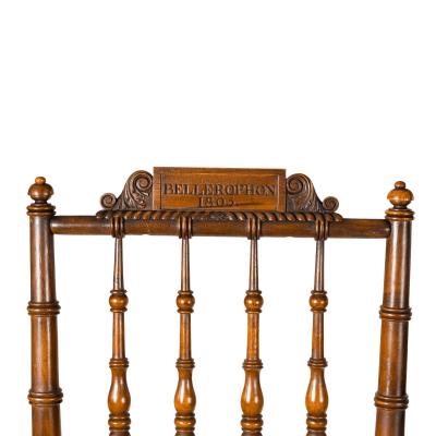 An HMS Bellerophon oak armchair 1805