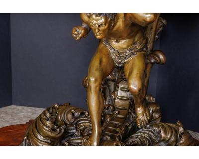 An Important Italian Kingwood and Patinated Bronze Figural Table Circa 1870